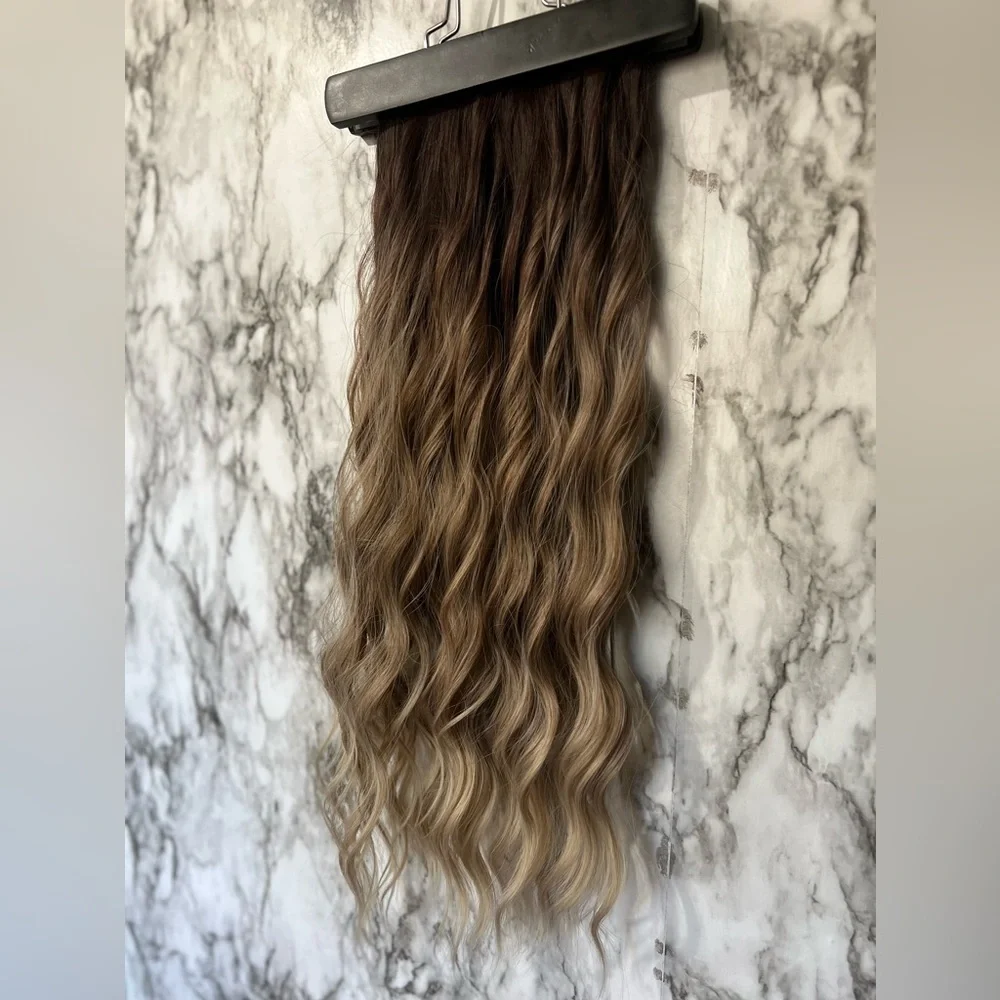 Volumizing Medium Ash Blonde Balayage Clip in hair extensions 22 in